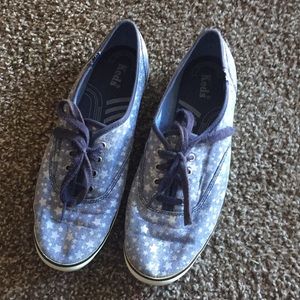 Shimmery Blue, Star-Patterned Keds